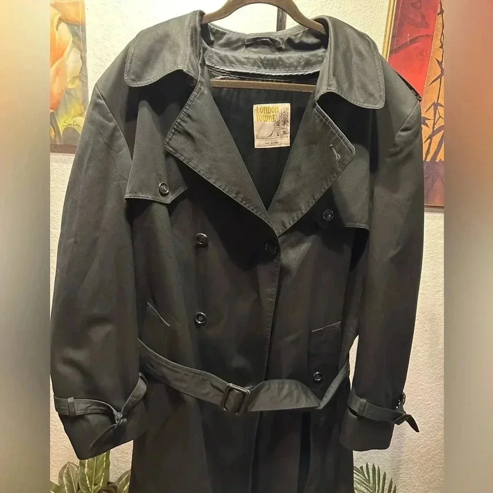 London towne long trench coat women’s size 46(long) - Picture 6 of 16